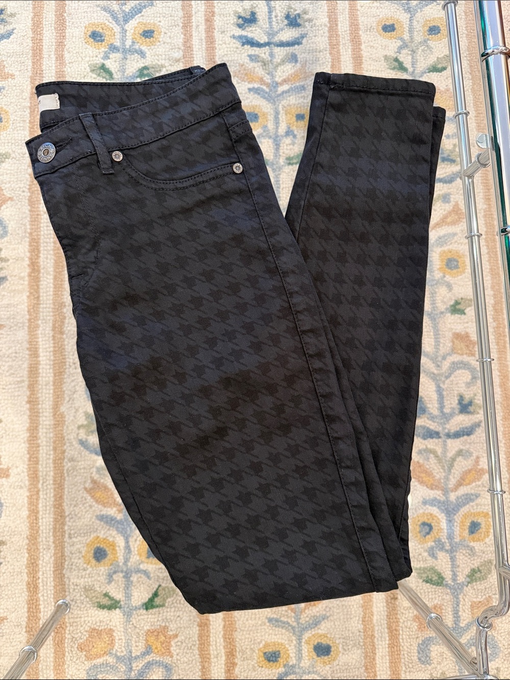Rich & Skinny Black Houndstooth Skinny Jeans